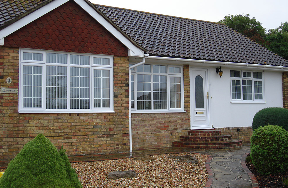White Casement Windows with Astragal Bars